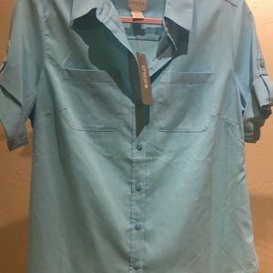 Chico’s Silky Camp  Shirt 0 Petite NWT